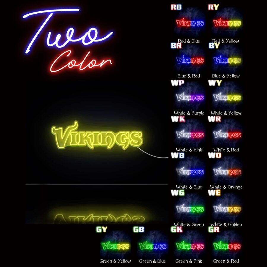 Minnesota Vikings Large Flex Neon Led Sign Style 5 - Image 3