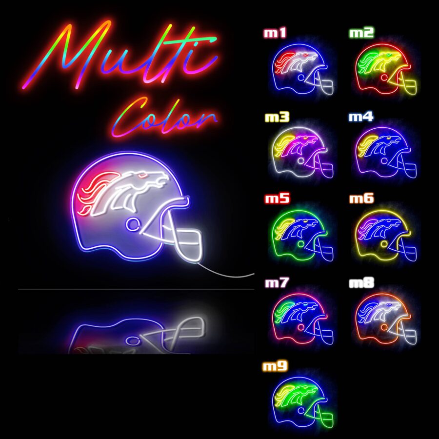 Helmet Denver Broncos Large Flex Neon Led Sign - Image 3