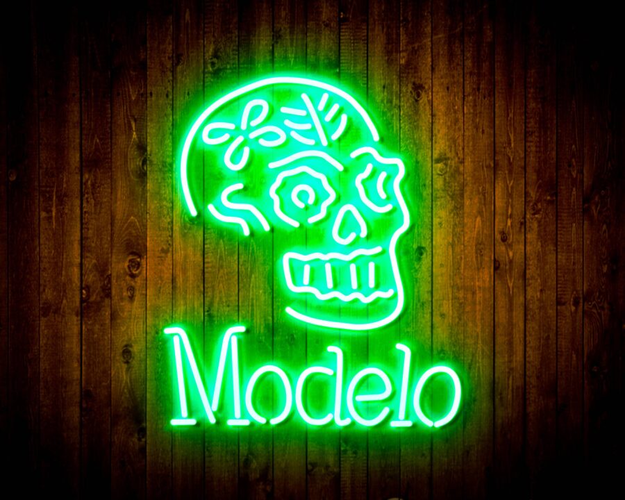 Modelo Beer With Skull Handmade Neon Flex Led Sign - Image 27