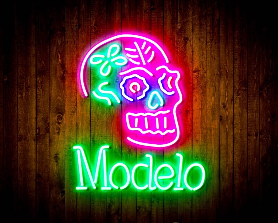 Modelo Beer With Skull Handmade Neon Flex Led Sign - Image 2