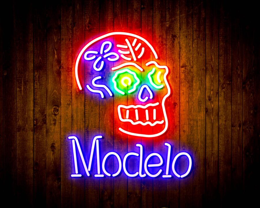 Modelo Beer With Skull Handmade Neon Flex Led Sign - Image 3