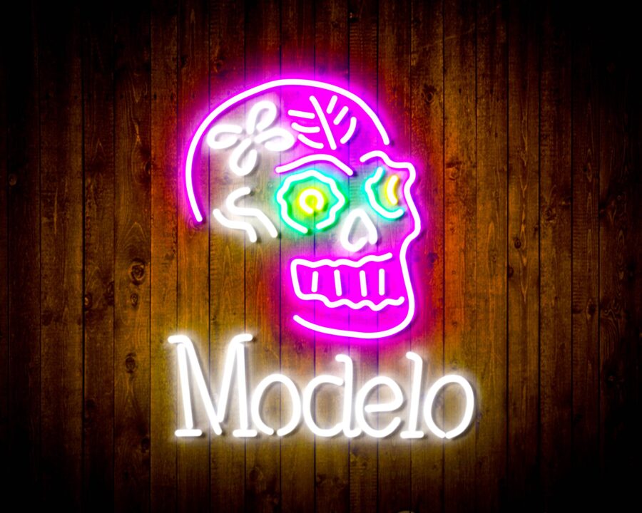 Modelo Beer With Skull Handmade Neon Flex Led Sign - Image 4