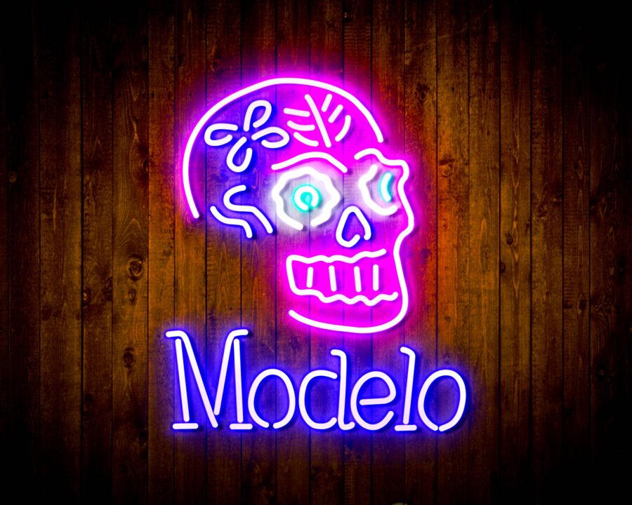 Modelo Beer With Skull Handmade Neon Flex Led Sign - Image 5