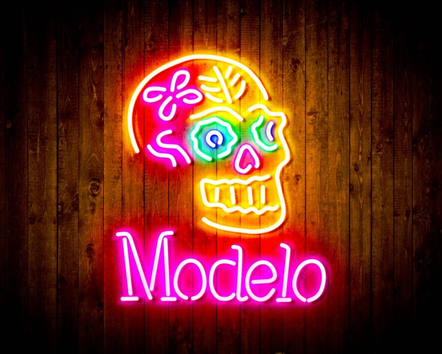 Modelo Beer With Skull Handmade Neon Flex Led Sign - Image 7
