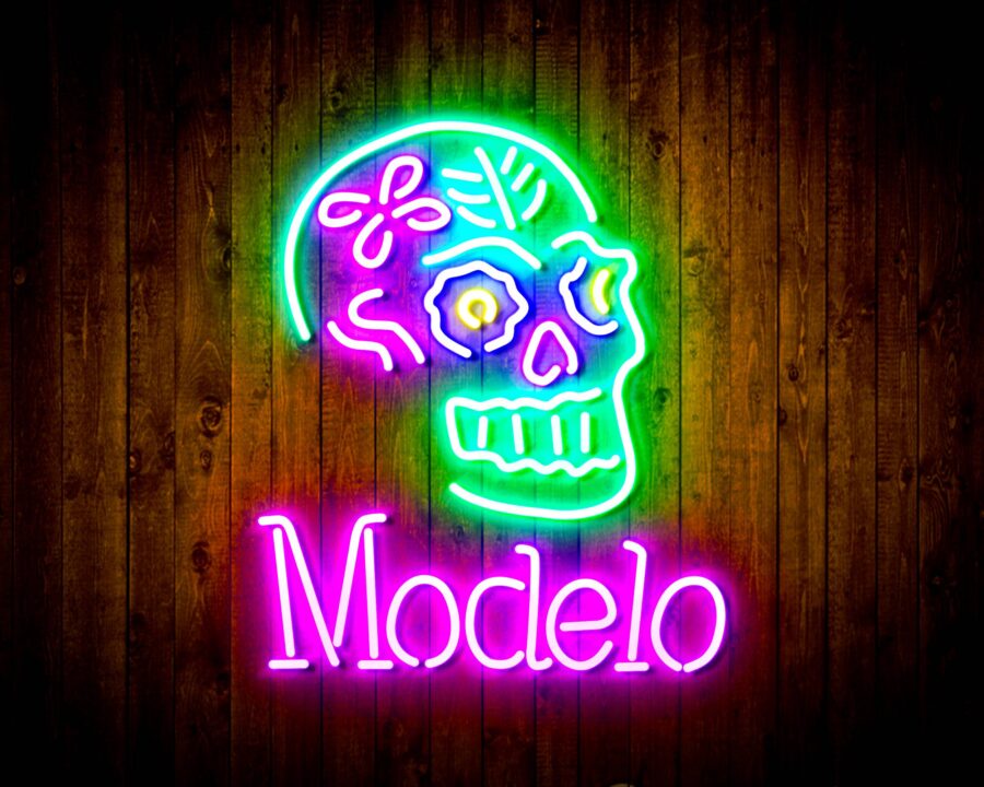 Modelo Beer With Skull Handmade Neon Flex Led Sign - Image 8