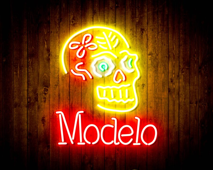 Modelo Beer With Skull Handmade Neon Flex Led Sign - Image 9