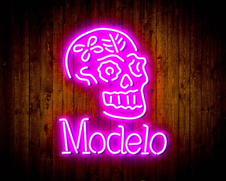 Modelo Beer With Skull Handmade Neon Flex Led Sign - Image 28