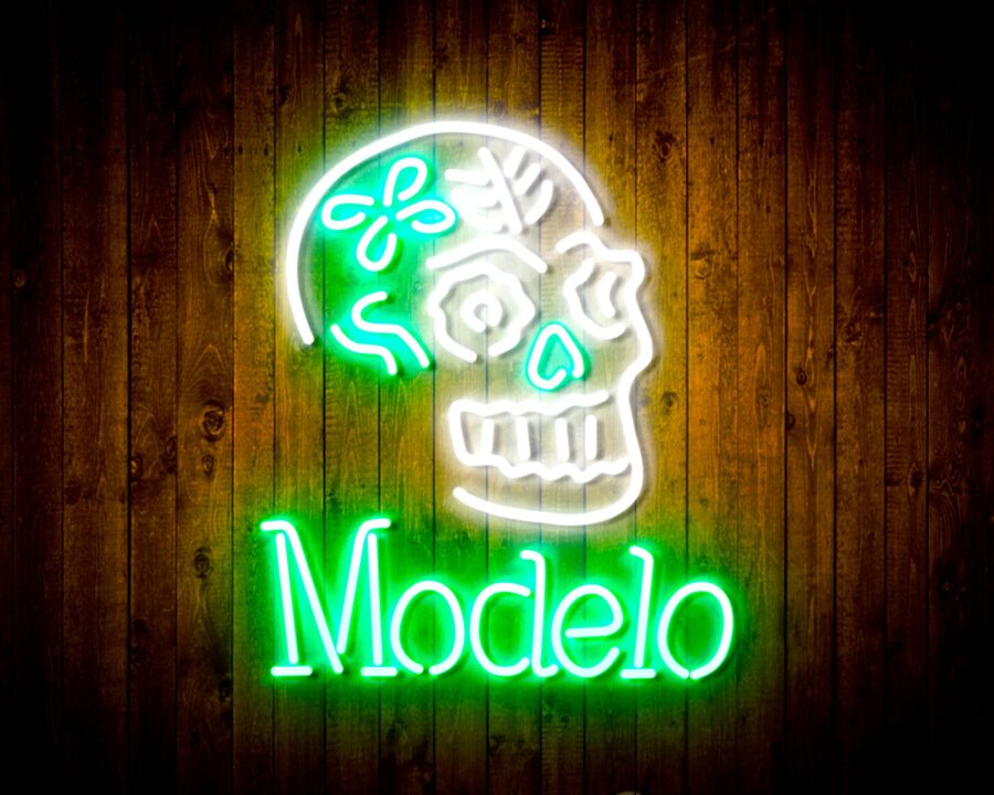 Modelo Beer With Skull Handmade Neon Flex Led Sign - Image 15