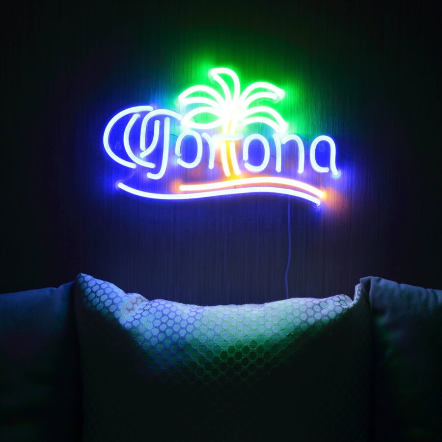 Corona Extra With Palm Tree Large Flex Neon Led Sign