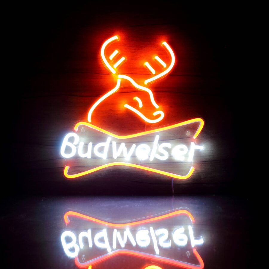 Budweiser Deer Bar Handmade Neon Flex Led Sign