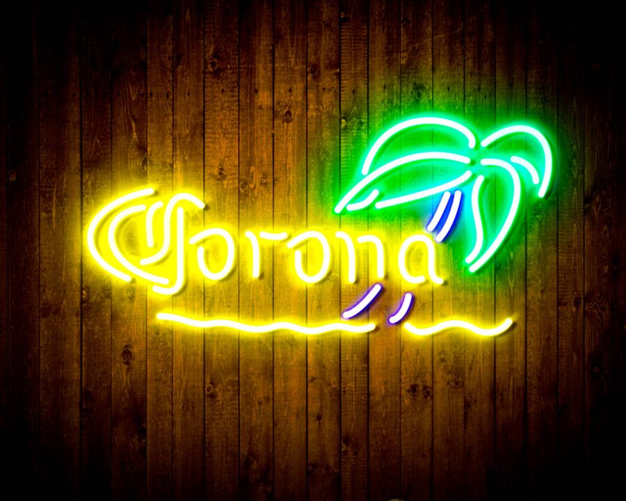 Corona With Palm Tree Handmade Neon Flex Led Sign - Image 2