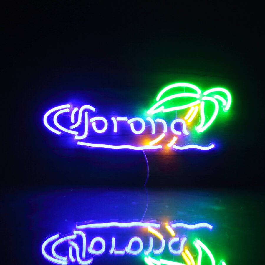 Corona With Palm Tree Handmade Neon Flex Led Sign