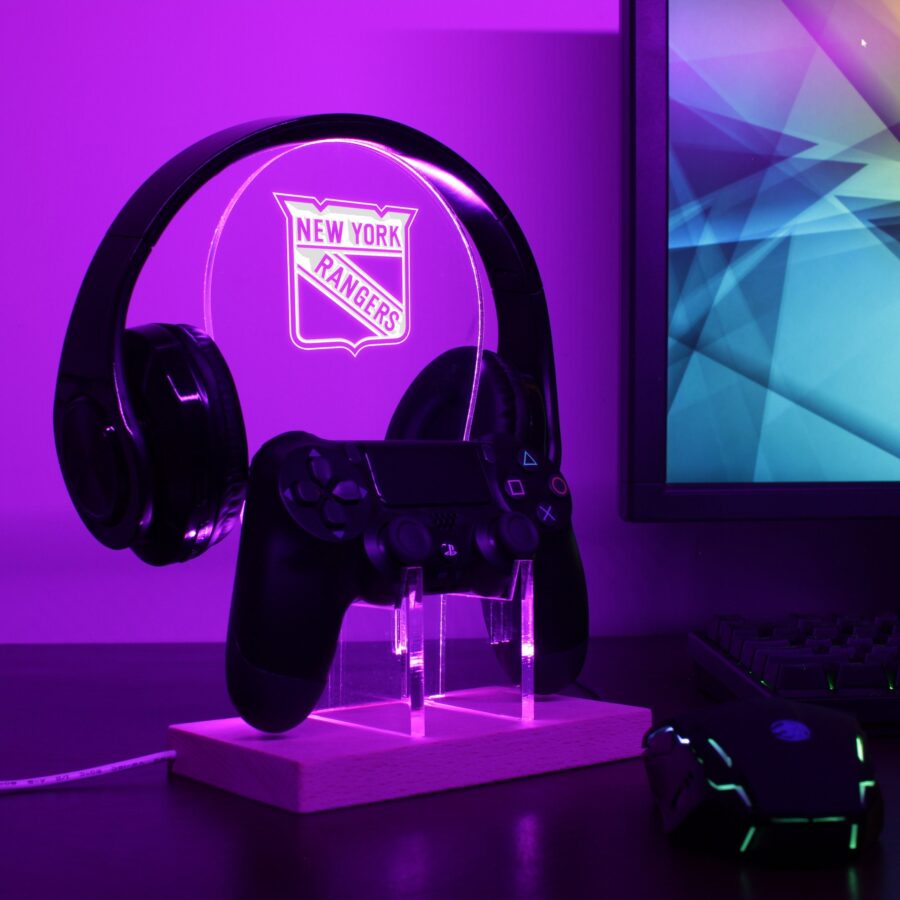 New York Rangers Led Gaming Headset Controller Stand - Image 2