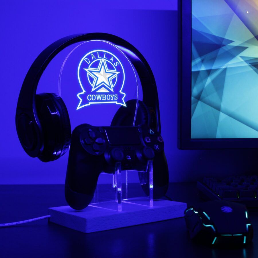 Dallas Cowboys Rgb Led Gaming Headset Controller Stand Style 2 - Image 3