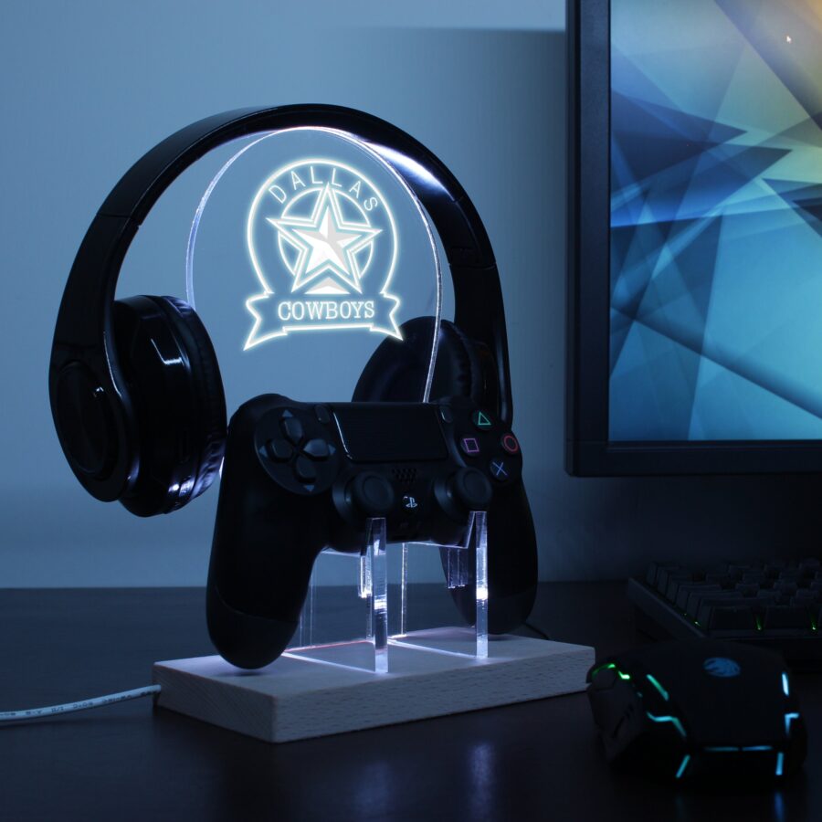 Dallas Cowboys Rgb Led Gaming Headset Controller Stand Style 2 - Image 4