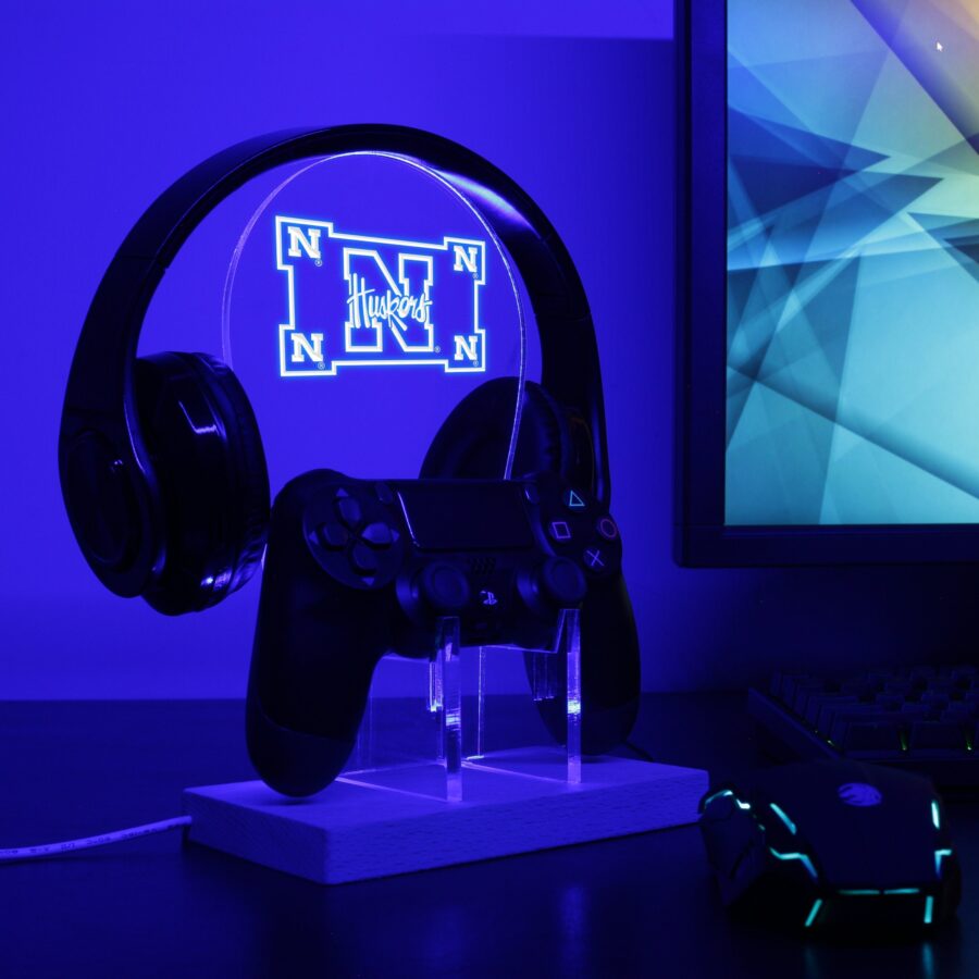 University Nebraska Husker Led Gaming Headset Controller Stand - Image 4
