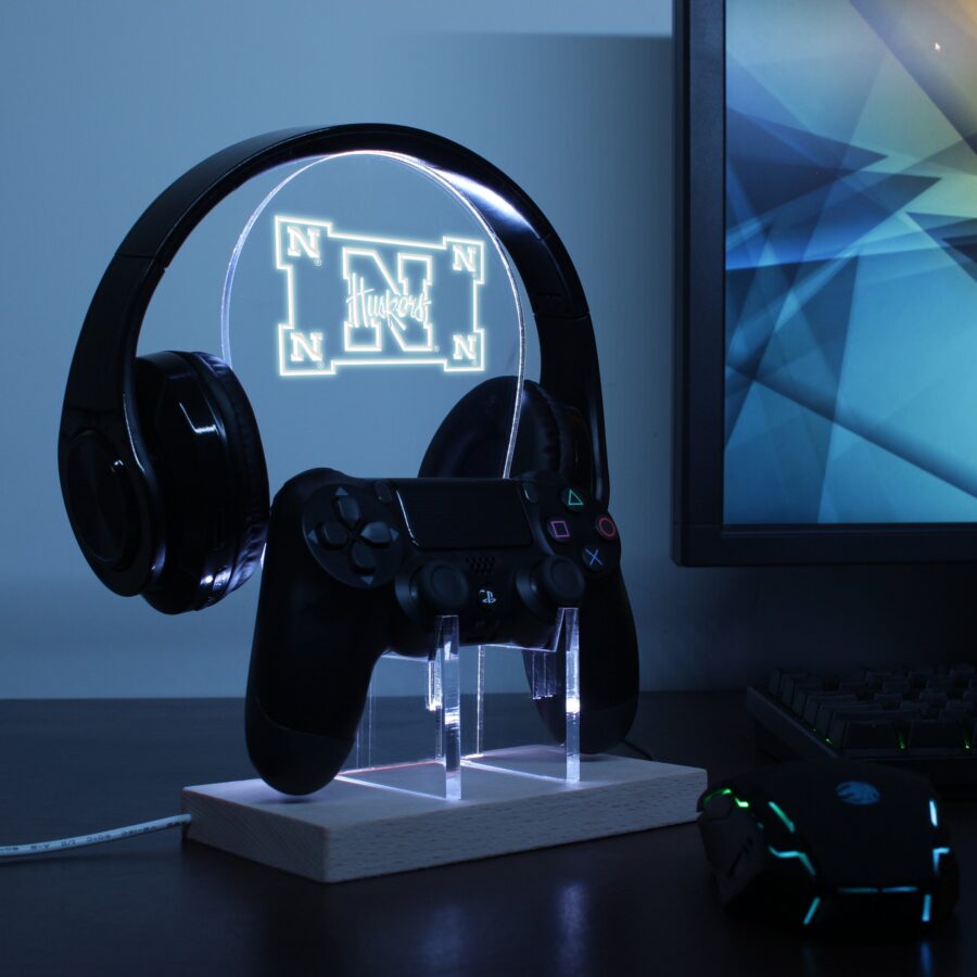 University Nebraska Husker Led Gaming Headset Controller Stand