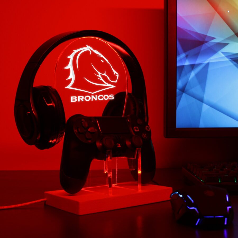 Brisbane Broncos Led Gaming Headset Controller Stand - Image 4