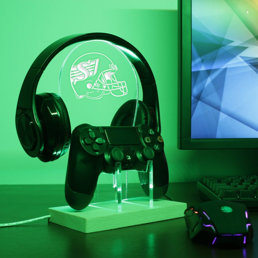 Saskatchewan Roughriders Helmet Led Gaming Headset Controller Stand - Image 3