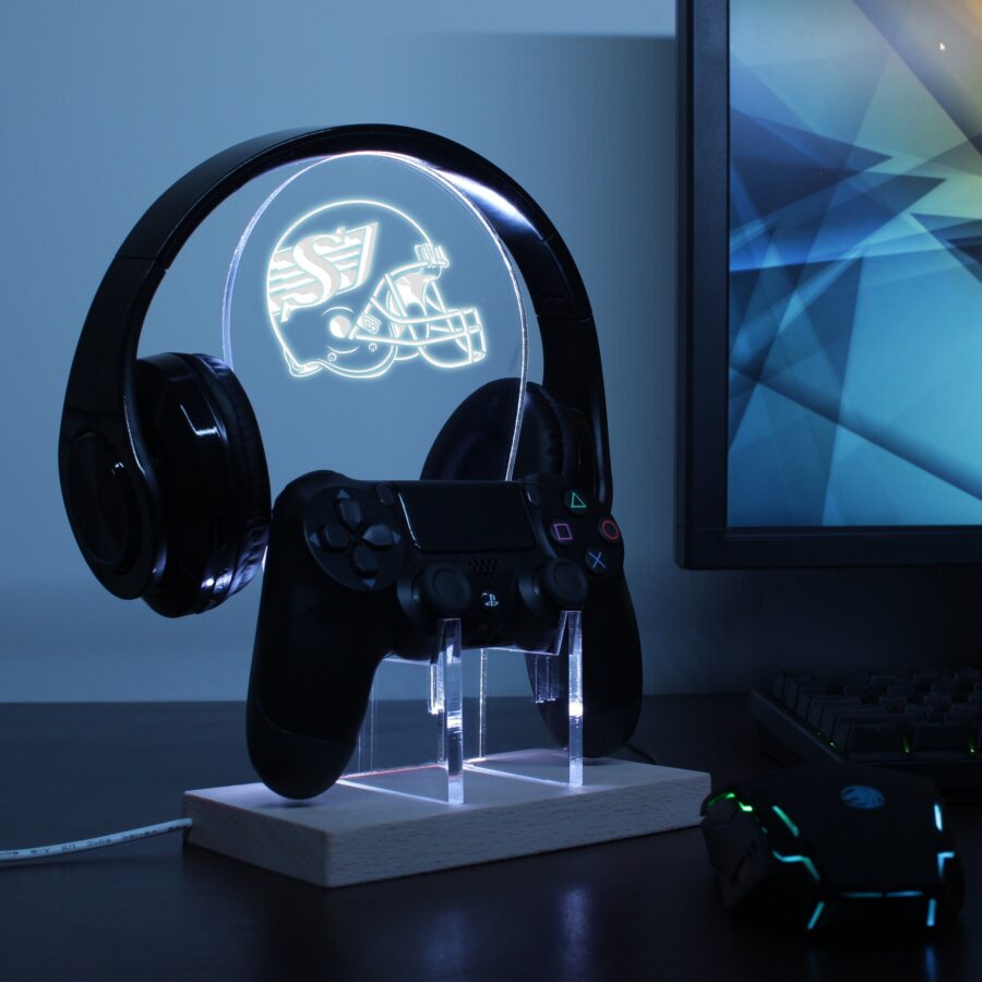 Saskatchewan Roughriders Helmet Led Gaming Headset Controller Stand - Image 4