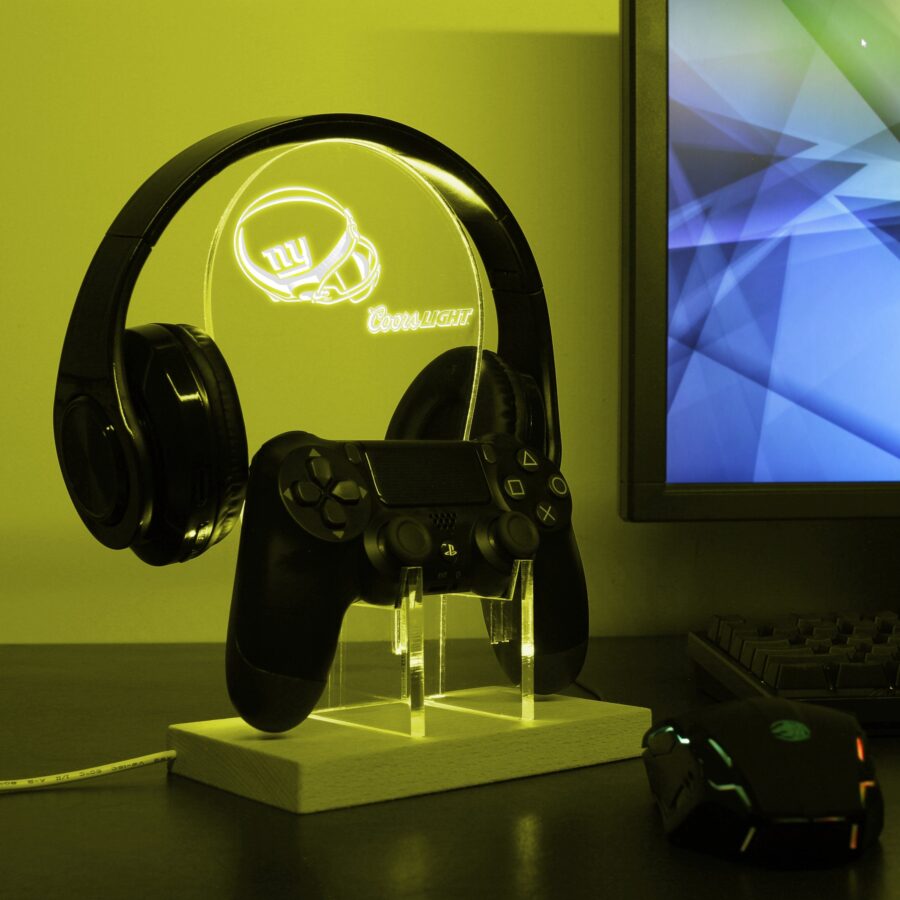 New York Giants Helmet Logo Led Gaming Headset Controller Stand