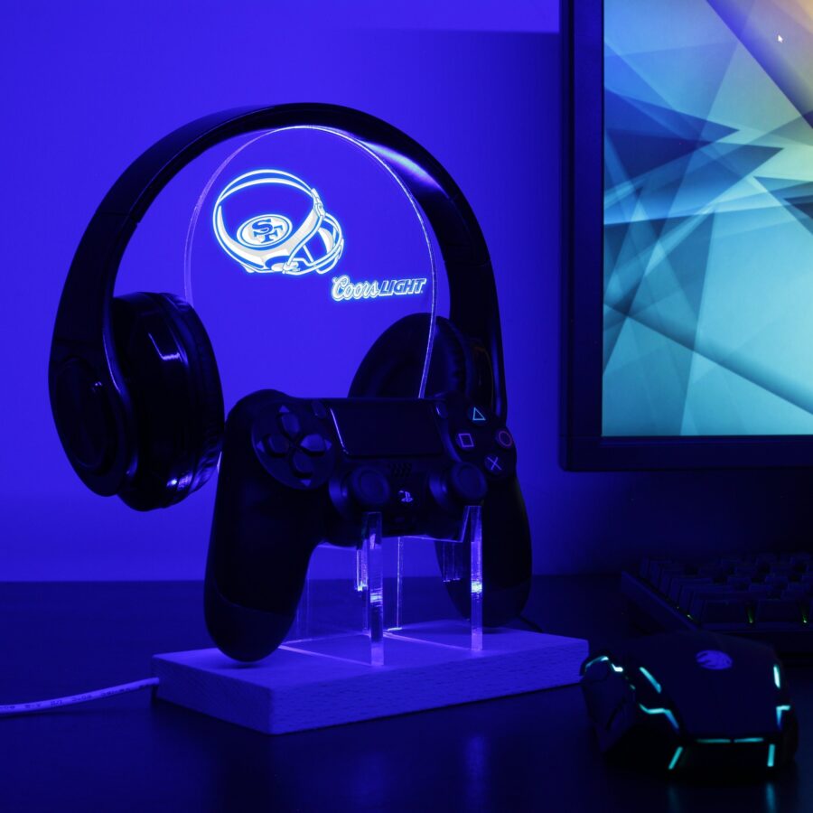 San Francisco 49Ers Helmet Logo Led Gaming Headset Controller Stand - Image 2