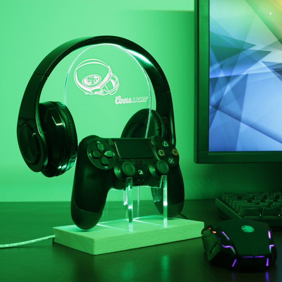 San Francisco 49Ers Helmet Logo Led Gaming Headset Controller Stand - Image 4