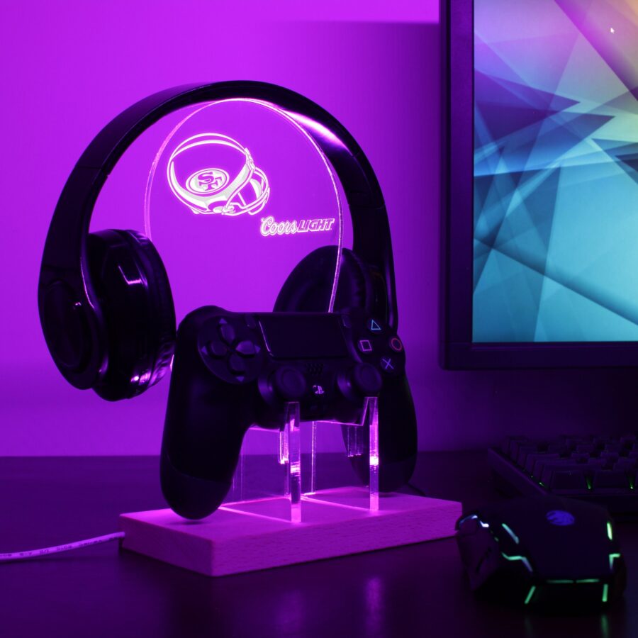 San Francisco 49Ers Helmet Logo Led Gaming Headset Controller Stand - Image 3