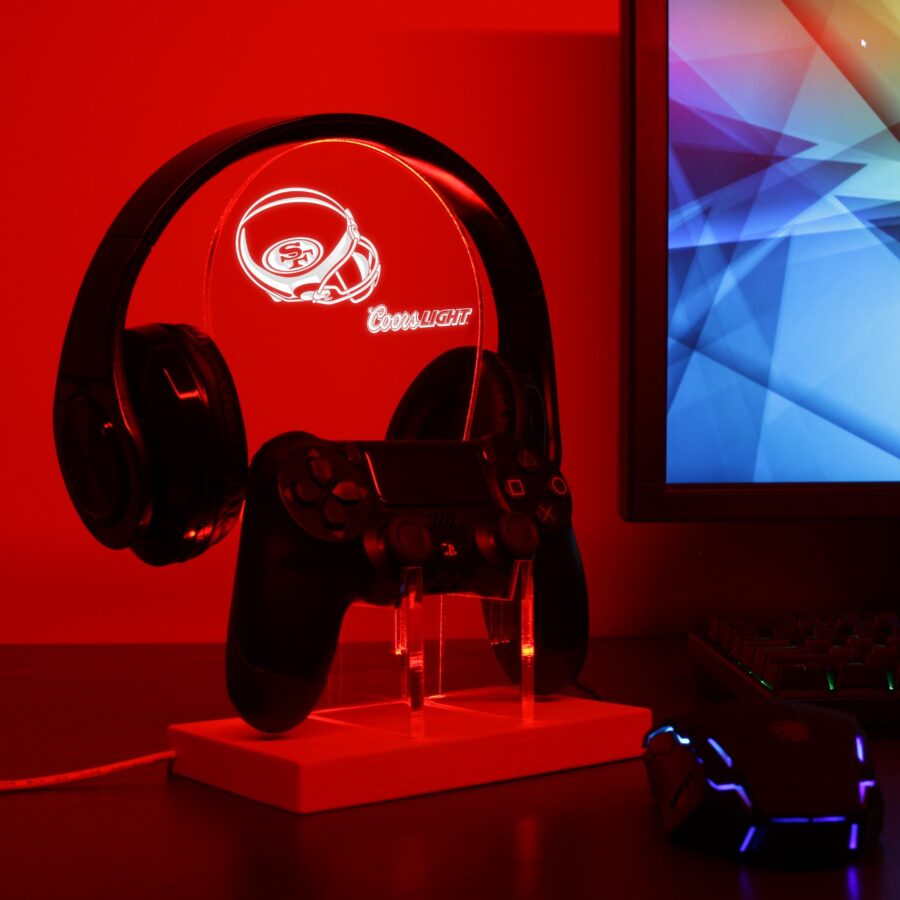 San Francisco 49Ers Helmet Logo Led Gaming Headset Controller Stand