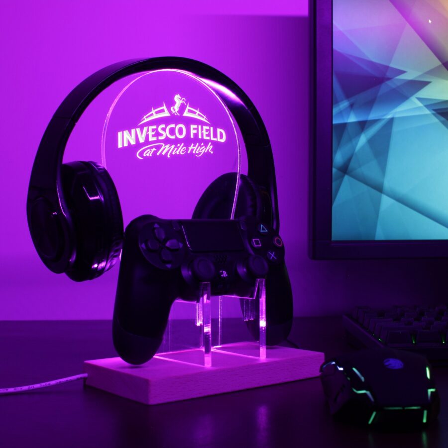 Denver Broncos Invesco Field At Mile High Led Gaming Headset Controller Stand - Image 2
