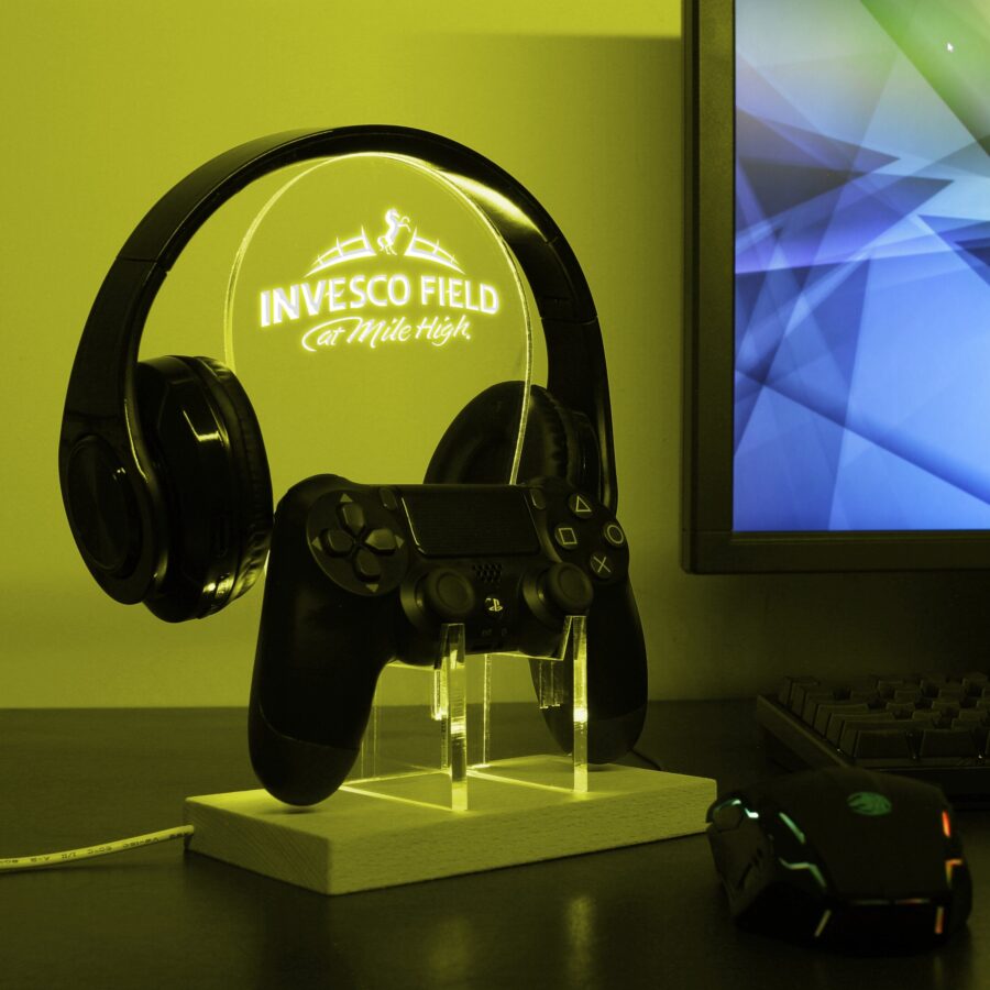 Denver Broncos Invesco Field At Mile High Led Gaming Headset Controller Stand - Image 3