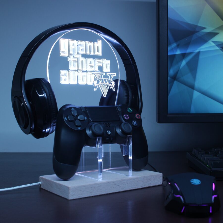 Grand Theft Auto 5 Led Gaming Headset Controller Stand