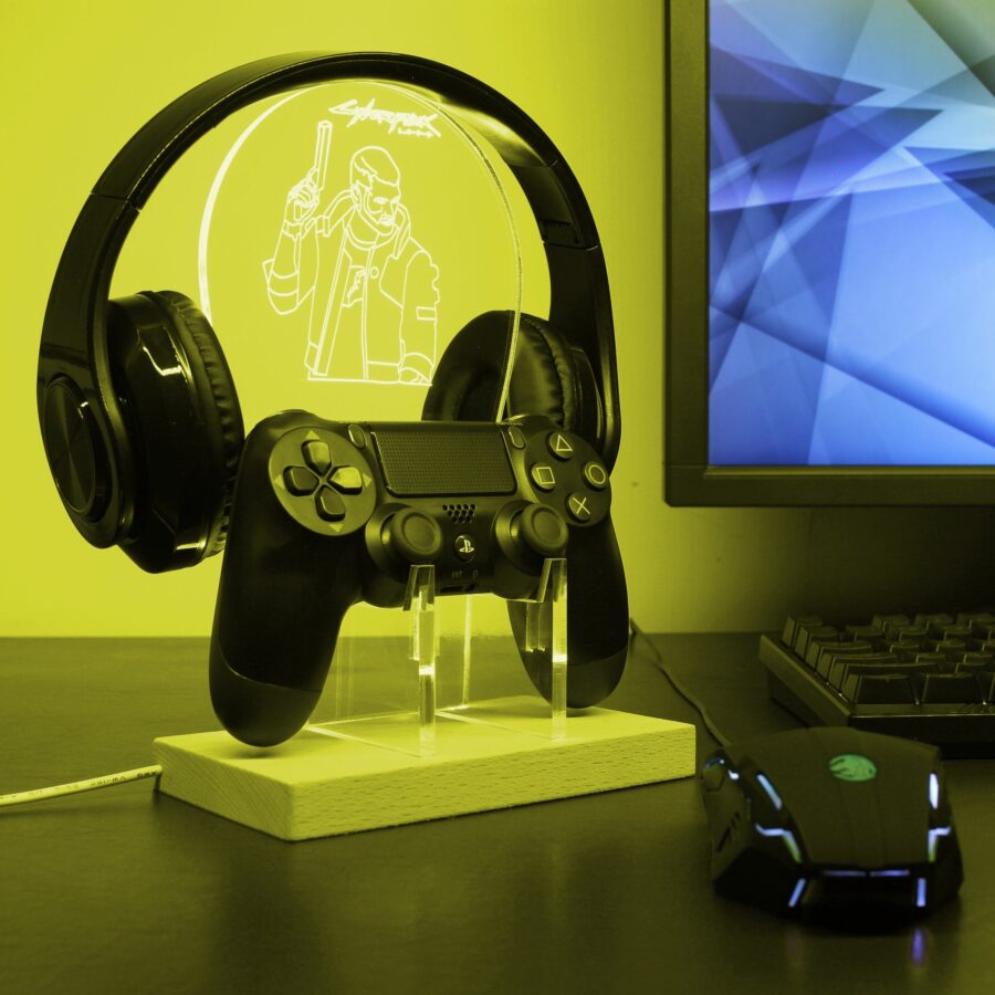 Cyberpunk 2077 Male V Led Gaming Headset Controller Stand - Image 3