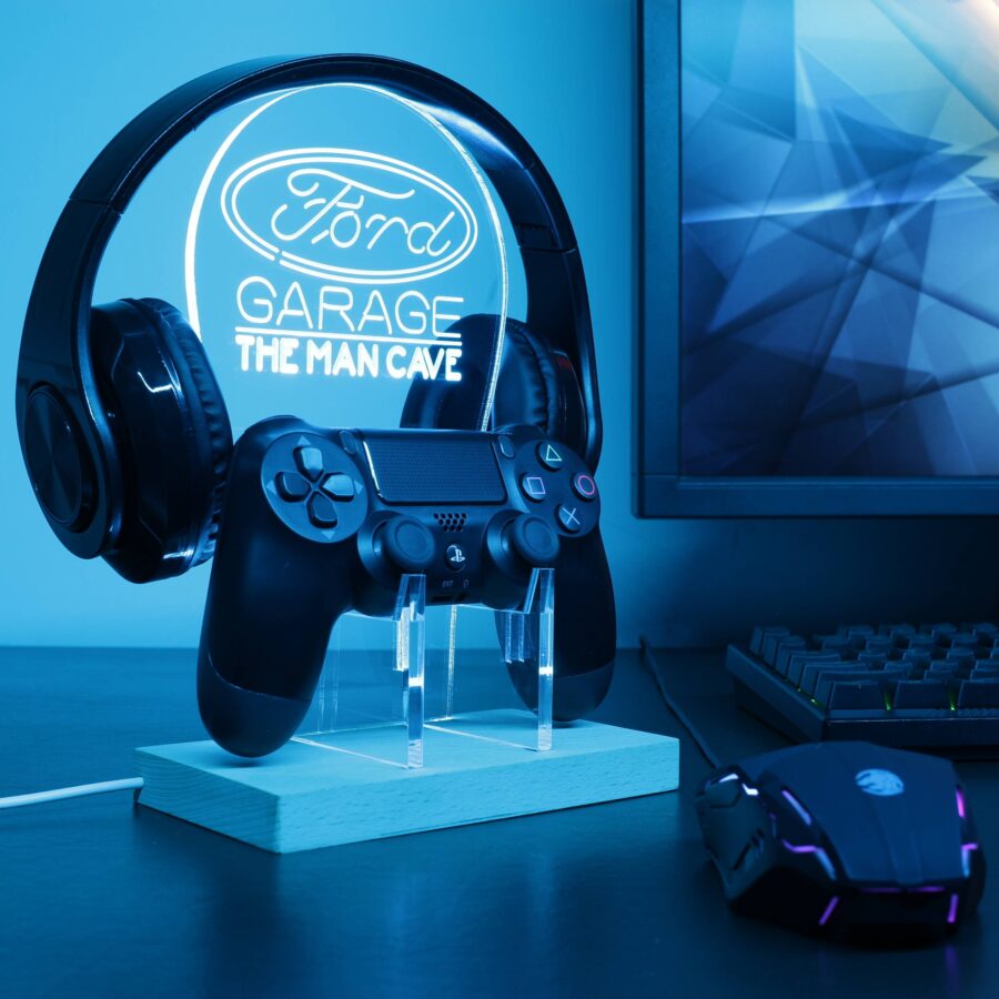 Ford Garage Car Custom Personalized Rgb Led Gaming Headset Controller Stand - Image 7
