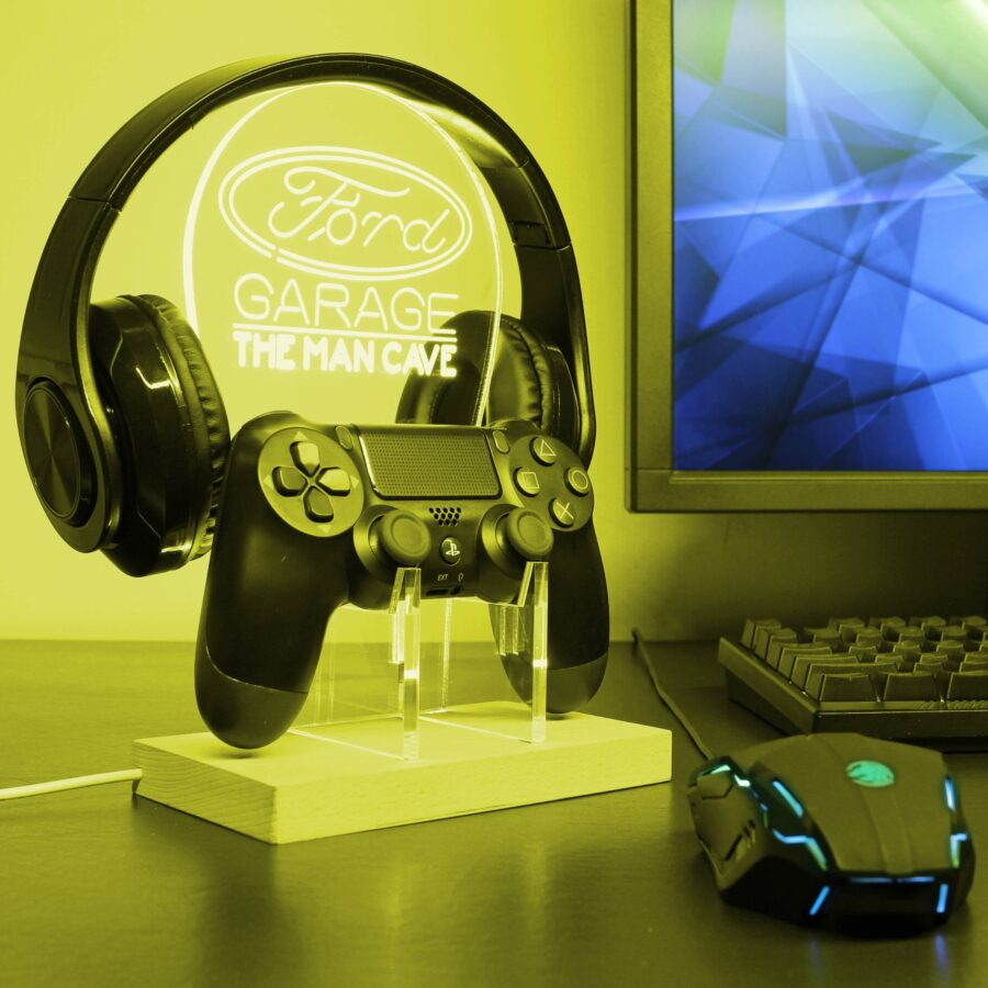 Ford Garage Car Custom Personalized Rgb Led Gaming Headset Controller Stand
