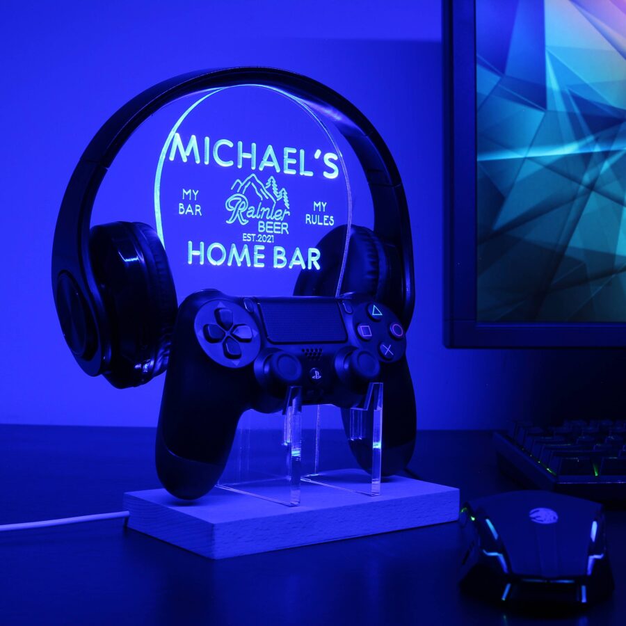 Rainier Beer Personalized Rgb Led Gaming Headset Controller Stand - Image 7