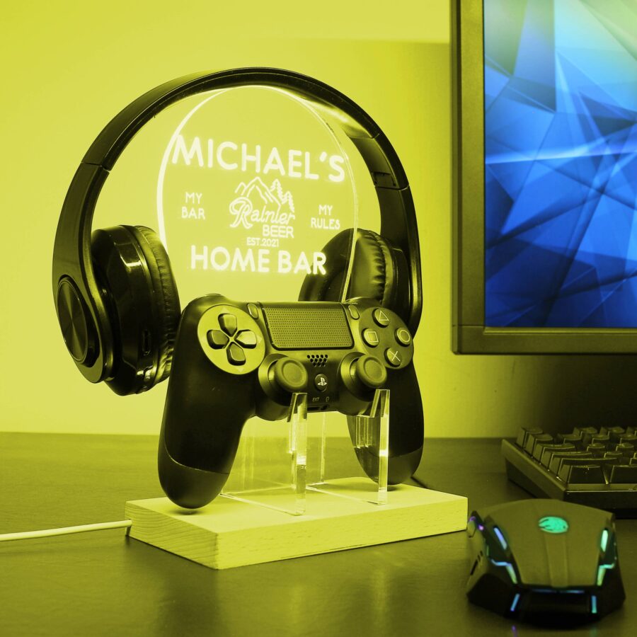 Rainier Beer Personalized Rgb Led Gaming Headset Controller Stand - Image 2