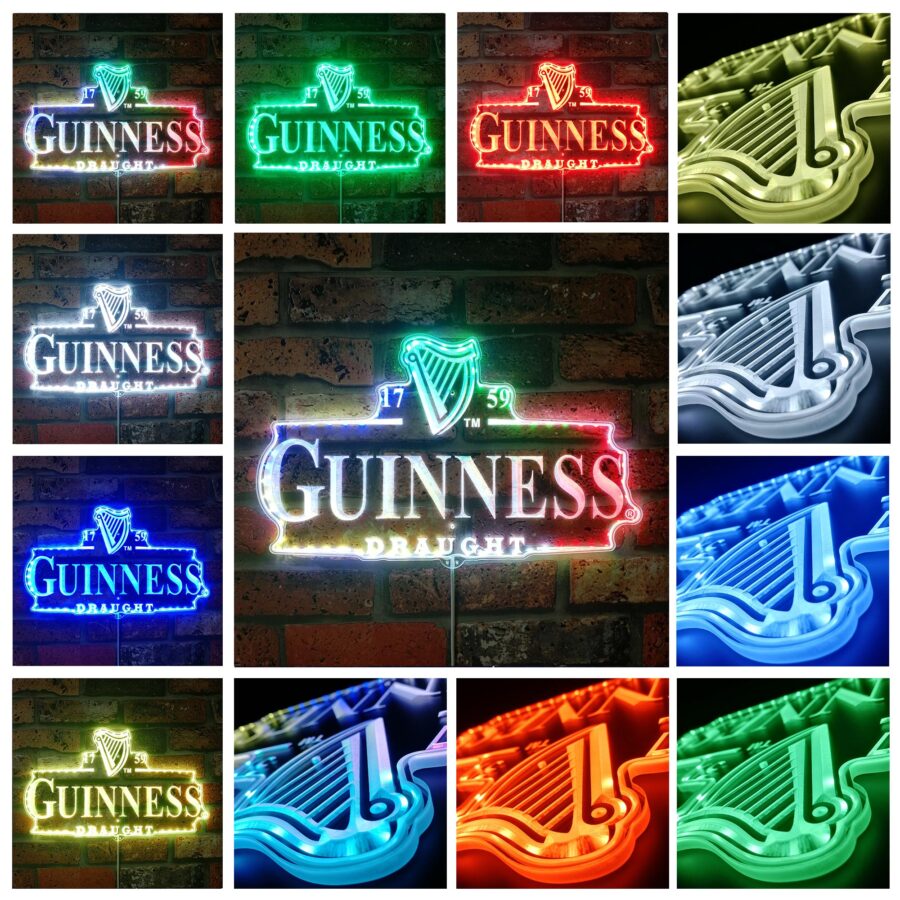 Guinness Draught Dynamic Rgb Edge Lit Led Sign - Image 2