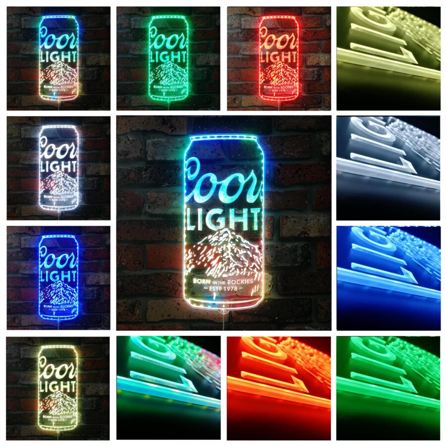Coors Light Beer Can Dynamic Rgb Edge Lit Led Sign - Image 2