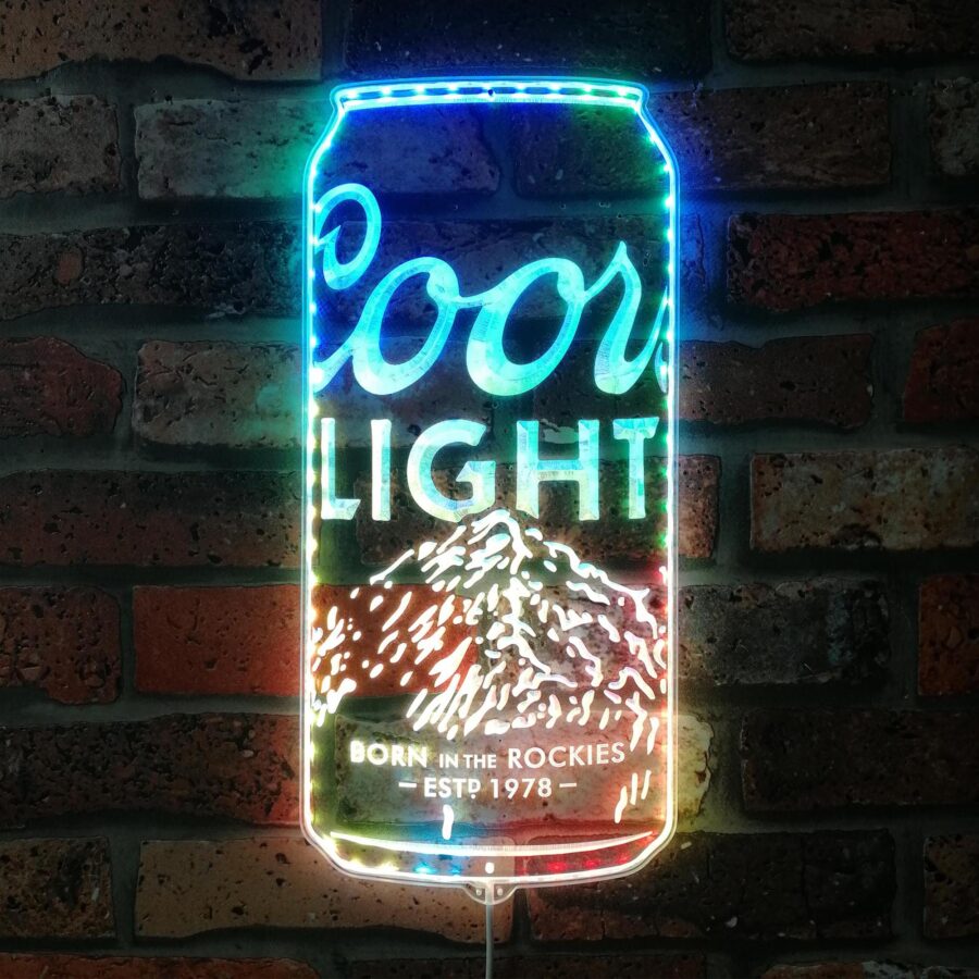 Coors Light Beer Can Dynamic Rgb Edge Lit Led Sign