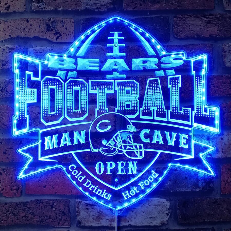 Helmet Chicago Bears Club Dynamic Rgb Edge Lit Led Sign Style 2 - Image 4