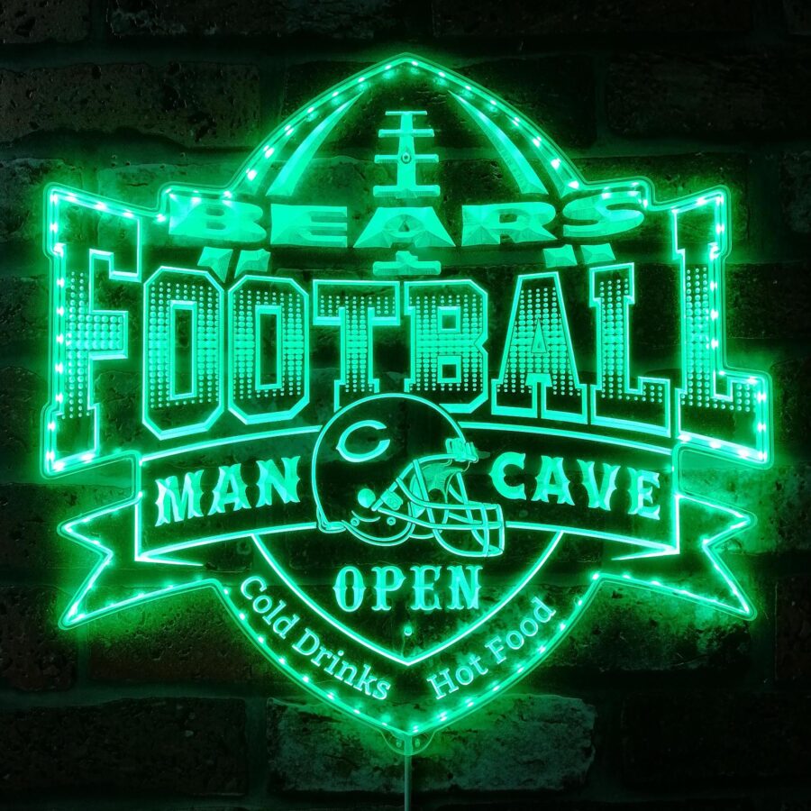 Helmet Chicago Bears Club Dynamic Rgb Edge Lit Led Sign Style 2 - Image 6