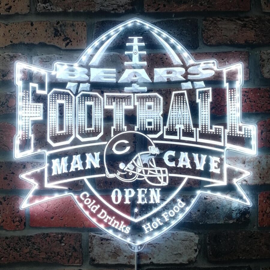 Helmet Chicago Bears Club Dynamic Rgb Edge Lit Led Sign Style 2 - Image 5