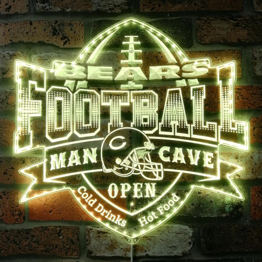Helmet Chicago Bears Club Dynamic Rgb Edge Lit Led Sign Style 2 - Image 7