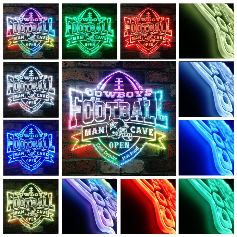 Denver Broncos Football Dynamic Rgb Edge Lit Led Sign Style 2 - Image 3