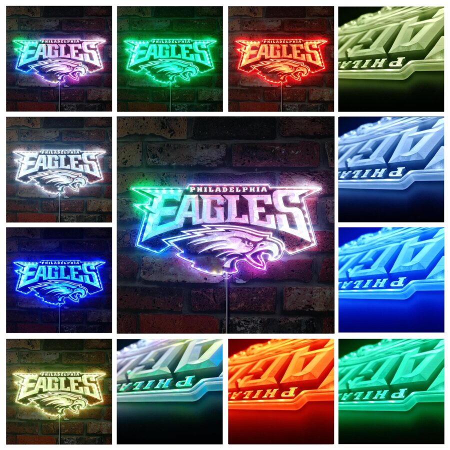 Philadelphia Eagles Dynamic Rgb Edge Lit Led Sign - Image 3
