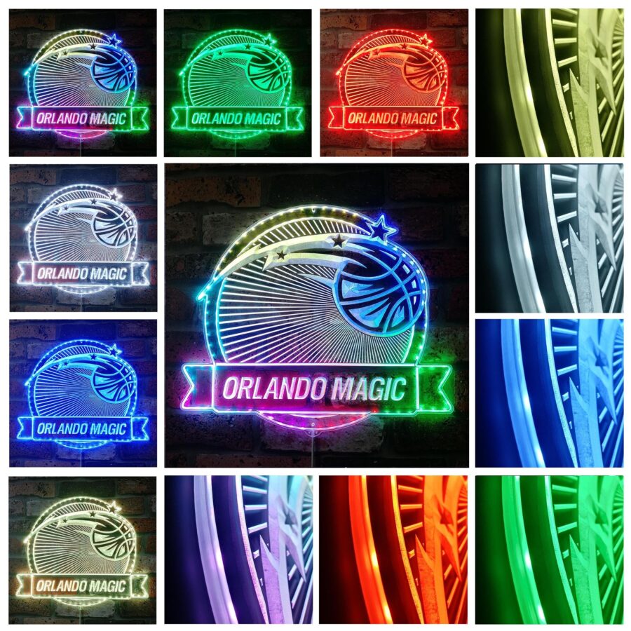 Orlando Magic Dynamic Rgb Edge Lit Led Sign - Image 2