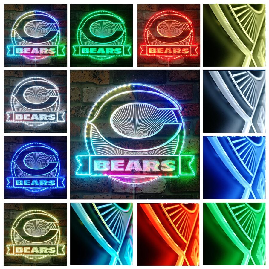 Chicago Bears Dynamic Rgb Edge Lit Led Sign Style 2 - Image 3