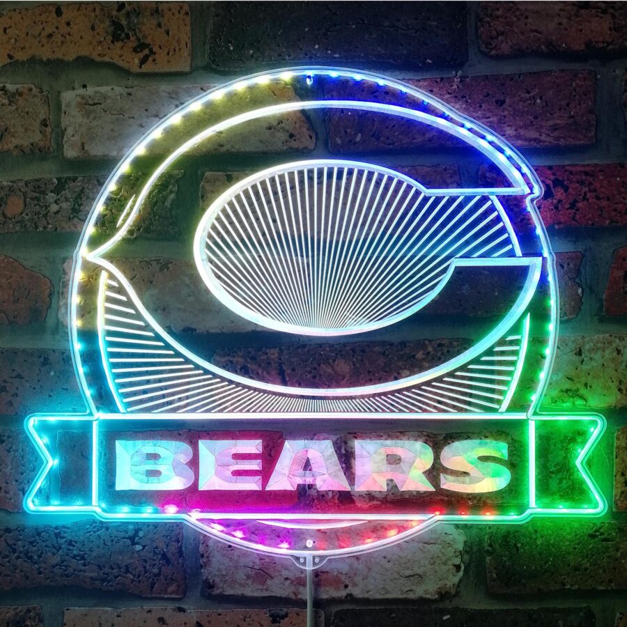 Chicago Bears Dynamic Rgb Edge Lit Led Sign Style 2 - Image 2