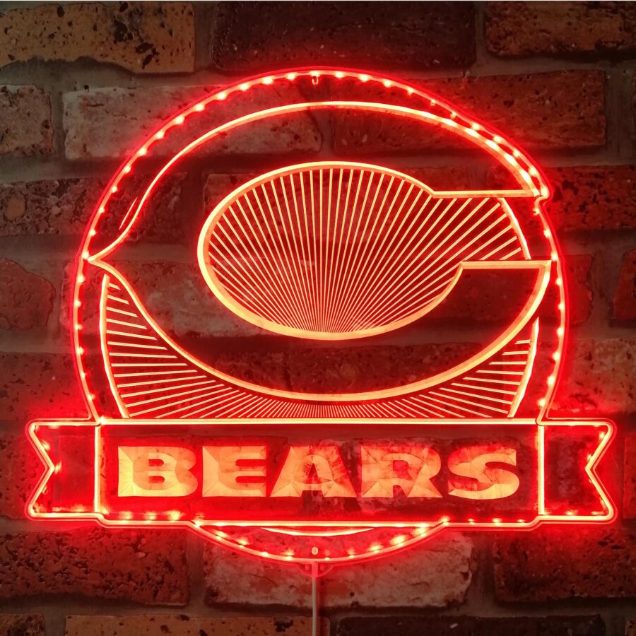 Chicago Bears Dynamic Rgb Edge Lit Led Sign Style 2